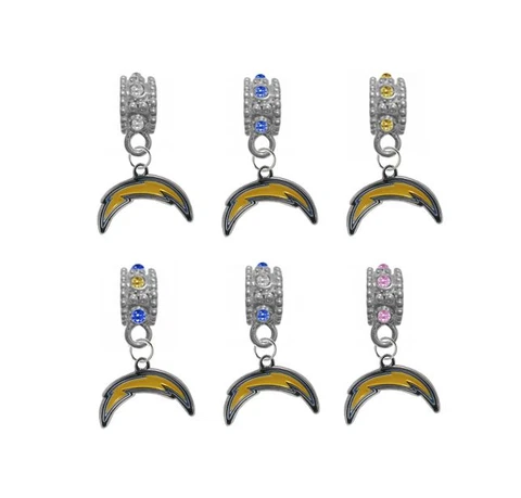Los Angeles Chargers Football European Rhinestone Charm Bracelet Necklace Dangle Cover