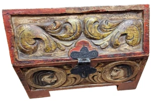 Antique neo gothic Wood carved Gothic Style Painted early 1800's - Picture 1 of 16