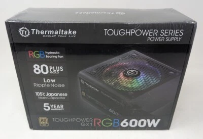 Thermaltake Toughpower GX1 RGB 600W Black Low Noise 80 Plus Gold Power Supply - Image 1 of 4