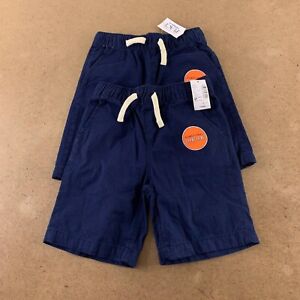 The Childrens Place Baby Boys Lot of 2 Casual Shorts Blue Drawstring 4T New