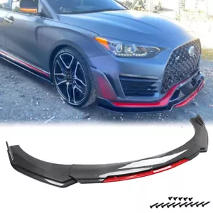 For Hyundai Veloster 12-22 Front Bumper Lip Spoiler Splitter Carbon Fiber Style - Picture 1 of 15