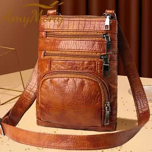 Leather Shoulder Bag Handbag Purse Cross Body Organizer Smart Phone Pockets - Picture 1 of 21