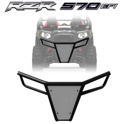 Placa de deslizamiento de parachoques delantero RZR pestañas LED marco negro Polaris 570 800 XP900 PLATEADO Foto 1 de 4