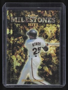 1999 Topps Finest Barry Bonds M6 Milestones Hits Refractor /3000 
