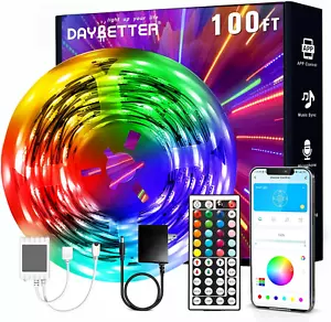 100Ft LED Strip Lights, Smart Light with App Remote Control, RGB LED Lights for - Picture 1 of 7