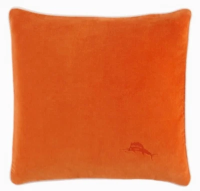 San Jacinto Orange Velvet Throw Pillow Cover 16" x 16" by Tommy Bahama - Image 1 of 4