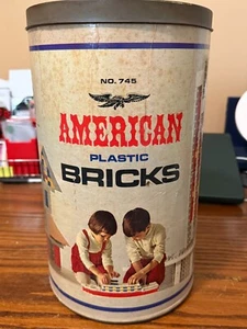 Vintage Halsam American Plastic Bricks Model No. 745 w/Original Box 661 Pieces - Picture 1 of 4