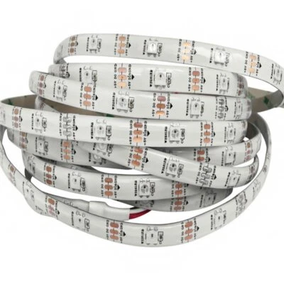 RGB LED Strip SMD5050, WS2812B (white, with controls, IP65, 5 V, 30 LEDs/m, 5 m) - Image 1 of 3