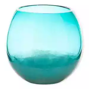 Accent Plus Large Glass Aqua Fish Bowl Vase 7.5x7.5x7.25 Indoor - Picture 1 of 4