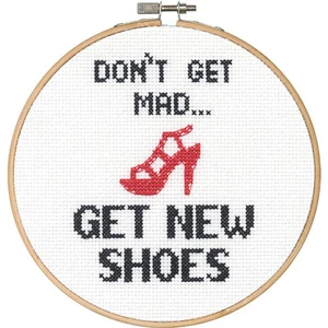 Kit de punto de cruz contado Dimensions ~ No te enojes... Consigue zapatos nuevos #70-74697 - Imagen 1 de 3