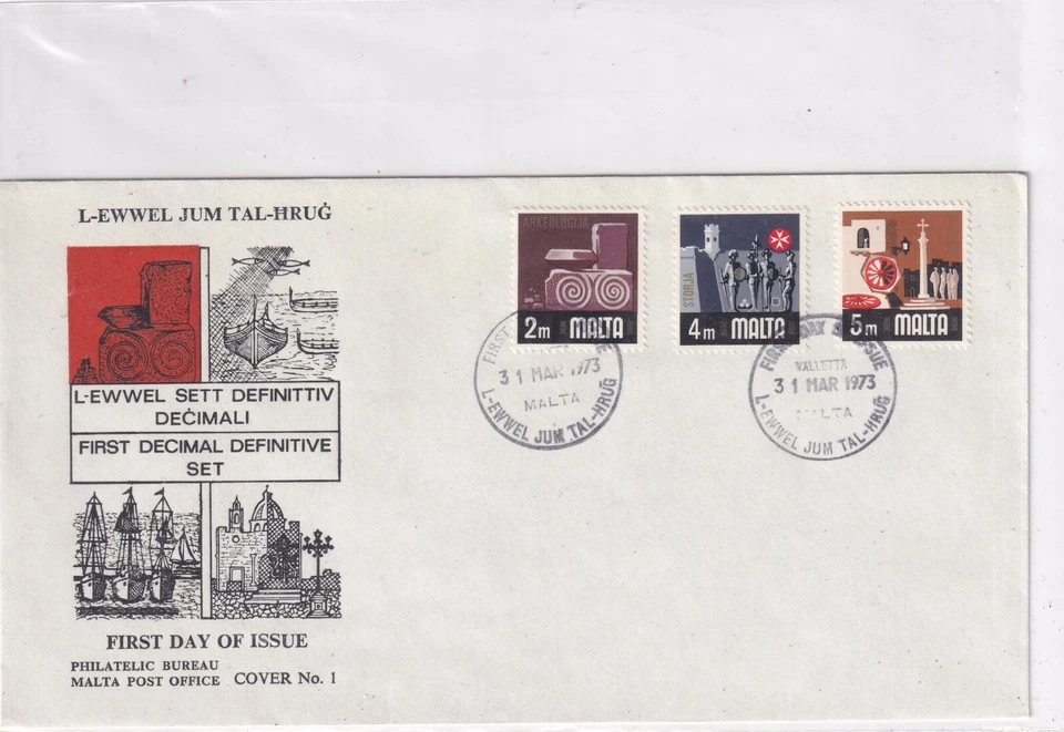 Malta 457-59 FDC 1976 FIRST DEZIMAL DEFINITIVE SET  COVER LETTER  - Image 1 of 1