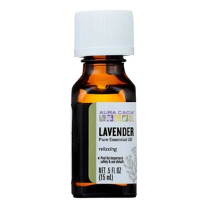 Aura Cacia 100% Pure Essential Oil Lavender Scent Relaxing 0.5 Fluid Ounce - Picture 1 of 2