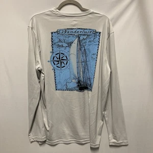 Vapor Apparel Long Sleeve Wanderlust Fishing Swim Shirt Size XL Gray UPF 50+ - Picture 1 of 11