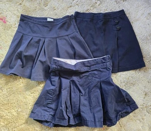 Three Navy Blue Girls School Uniform Skirts Size 8 - Picture 1 of 4