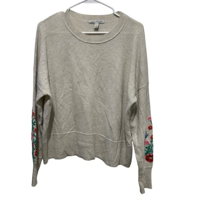 Suéter de Cachemira Otoño Floral Mariposa Manga Bordada Cachemira Talla Grande Foto 1 de 4