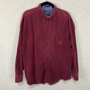 VTG Chaps Ralph Lauren Corduroy Shirt Men’s XL Faded Red Button Up Preppy 90s - Picture 1 of 12