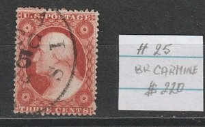 US # 25 VF used, series 1857, cv= $ 220 - Picture 1 of 2