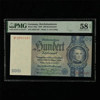 1935 Germany Reichsbanknote 100 Reichsmark Pick#183a PMG 58EPQ Choice About UNC - Image 1 of 4