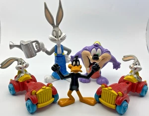 Vintage Looney Tunes Toy Lot 90s Bugs Bunny Daffy Duck Dizzy Devil Bend-Ems Cars - Picture 1 of 23