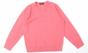 Marks and Spencer Men's Pink V-Neck Jumper, Size M - Picture 1 of 12
