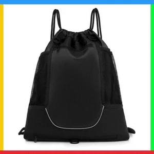 Mesh Basketball Pouch Removable Drawstring for Training Equipment (Black) - Picture 1 of 12