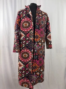 Vilagallo Damenmantel Kragen lang mehrfarbig Muster Wolle Medium 12-14 - Bild 1 von 19