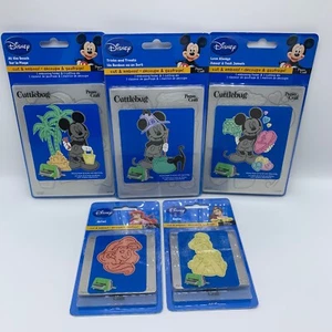 5 Disney Cuttlebug Lot Cut Emboss Ariel Belle Mickeys Beach Valentine Halloween - Picture 1 of 11
