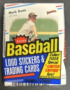 1988 Fleer Baseball Cello Pack Mark Davis Padres Top Paul Noce Cubs Rookie Back - Picture 1 of 2