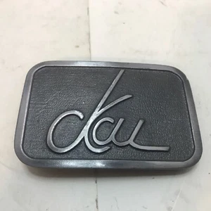 VINTAGE 1970s RECTANGLE CKCU BELT BUCKLE - Picture 1 of 2