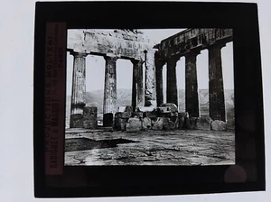 PARTHENON INTERIOR ATHENES GREECE PHOTO MOLTENI GLASS PLATE 1900 PARIS - Picture 1 of 2