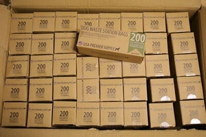 Dog Poop Bags Bulk - Dog Waste Station Refills 40 Boxed Rolls 8000x lot 8" x 13" - Picture 1 of 4