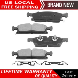 Front Ceramic Brake Pad Set of 4 for 2011 - 17 Dodge Durango Jeep Grand Cherokee - Picture 1 of 6
