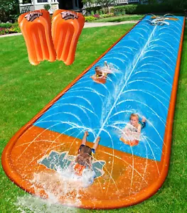 Slip Water Slide, 22Ftx5Ft Slip Water Slide for Kids Backyard Lawn with Sprinkle - Picture 1 of 12