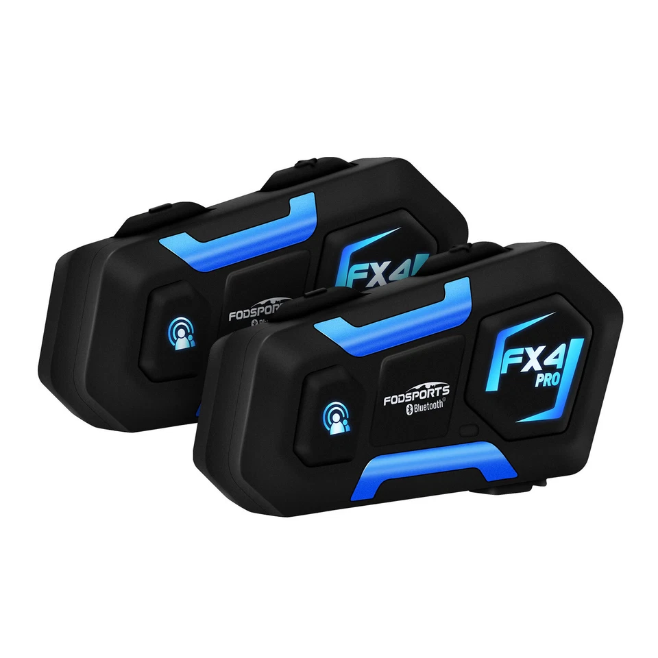 2X 1000M FX4 PRO Motorrad Helmet Intercom Gegensprechanlage Headset Bluetooth FM - Bild 1 von 4
