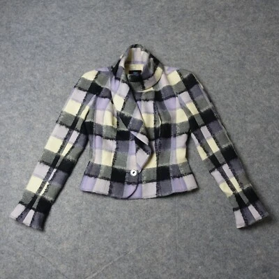 Blazer DE COLECCIÓN John Galliano Mujer 6 París Lana Mohair Cuadros Diseñador Años 90 De Colección Foto 1 de 4