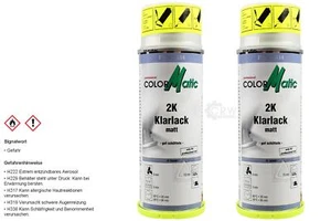 2x ColorMatic 2K High Speed Klarlack matt Härter Spraydose 200ml - Bild 1 von 4