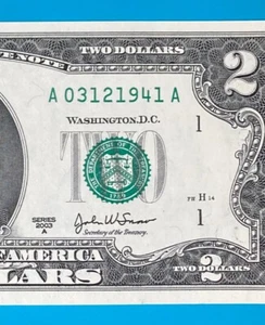 March 12, 1941 / 3 December 1941 : A 03121941 A BIRTHDAY NOTE $2 Two Dollar Bill - Picture 1 of 3