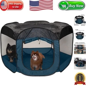 Zippered Extra Large Pet Playpen in Sailor Blue - Ideal for Travel & Home Use - Picture 1 of 10
