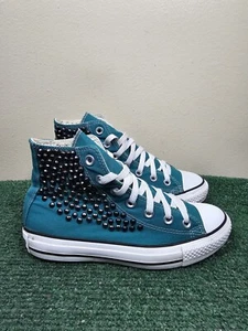Converse Chuck Taylor All Star Hi Top borchie verde amazzonia donna taglia 8 - Foto 1 di 12