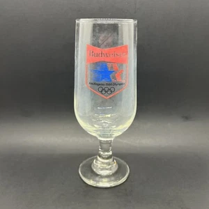✅De colección 1984 Juegos Olímpicos Los Ángeles Budweiser Cerveza Lager Vástago Tulipán Vidrio Pátina - Imagen 1 de 9