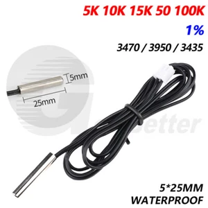 NTC Thermistor Temperature Sensor Waterproof Probe 5*25mm 10/15/50/100K 1% 3950 - Picture 1 of 11