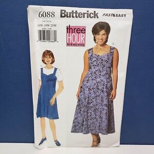 Butterick 6088 Fast & Easy Misses Petite Dress Size 16W 18W 20W UNCUT FF