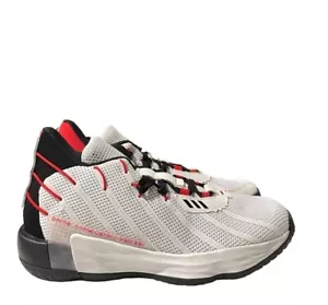 Zapato de baloncesto Adidas para dama 7 para hombre talla 11 blanco negro rojo entrenador atlético - Imagen 1 de 8