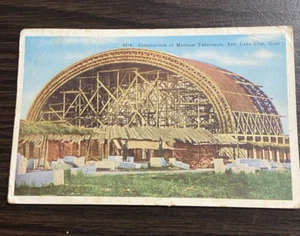 Construction of Mormon Tabernacle, Salt Lake City, Utah, Vintage 1930’d Postcard - Imagen 1 de 12