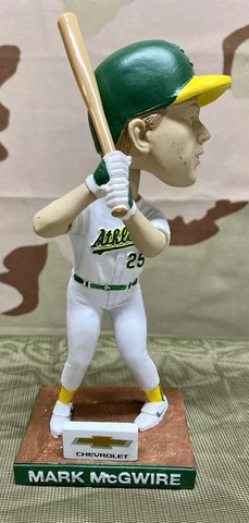 2015 Oakland Athletics A's MARK McGWIRE 1987 ROOKIE OF YEAR Bobblehead w/ Box Cover