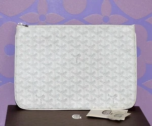 GOYARD *SENADO MM* Monograma Blanco SÉSAMO Goyardine Bolsillo Accesorio Estuche ¡NUEVO CON ETIQUETAS!¡! - Imagen 1 de 11