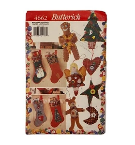 Ornamenti Natale Modello Butterick 4662 Calze Bottoni Arte Popolare Ghirlande - Foto 1 di 3