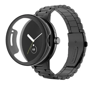 For Google Pixel Watch 1 2 3 41mm 45mm Metal Strap Band + Screen Protector Case - Picture 1 of 12