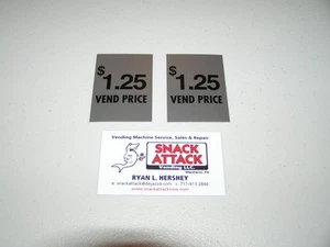 SODA VENDING MACHINE (2) Decals "$1.25 VEND PRICE" / Free Ship! - Picture 1 of 1