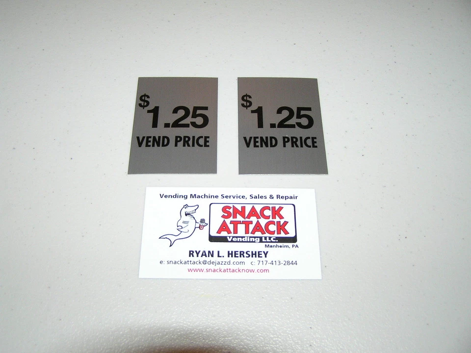 SODA VENDING MACHINE (2) Decals "$1.25 VEND PRICE" / Free Ship! - Image 1 of 1